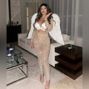Victoria’s Secret Kylie Jenner Rhinestone Mesh Body Suit Costume